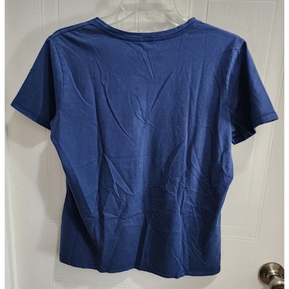 Life Is Good Women's V Neck Tee Shirt Top USA Heart Design Red/White/Blue Size M - Picture 6 of 7